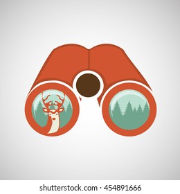 binoculars deer mountain isolated, vector illustration eps10