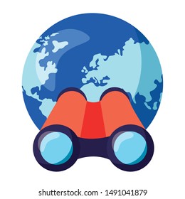 Binoculars design, Object vision equipment travel view spy and instrument theme Vector illustration
