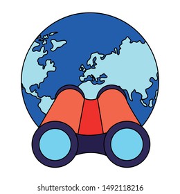Binoculars design, Object vision equipment travel view spy and instrument theme Vector illustration