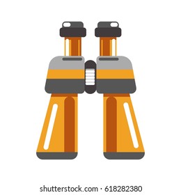 Binoculars device in orange color isolated on white