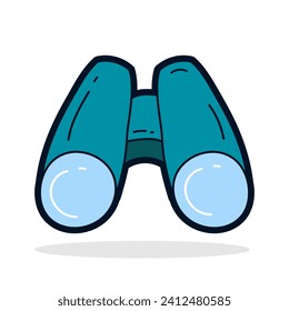Binoculars doodle illustration. Flat illustration of binoculars icon for web design.