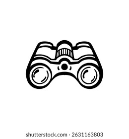 Binoculars Doodle Line Vector Stock Illustration Art and Graphic