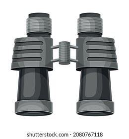 Instrumento óptico de lentes dobles binoculares para la visualización de objetos distantes ilustración vectorial