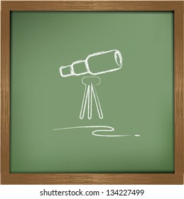 Binoculars drawing on blackboard background,vector