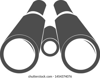 Binoculars drawn in perspective. Vector icon.