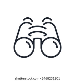 Binoculars editable stroke outline icon isolated on white background flat vector illustration. Pixel perfect. 64 x 64