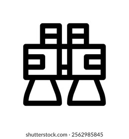 Binoculars. Editable stroke vector icon.