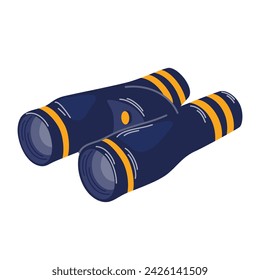 Binoculars. Equipment for remote viewing, camping, tourism Spy symbol. Vector Cartoon illustration isolated on the white background
