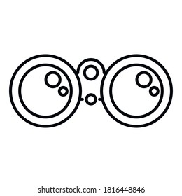Icono del explorador de binoculares. Icono de vector del explorador de binoculares de esquema para diseño web aislado en fondo blanco