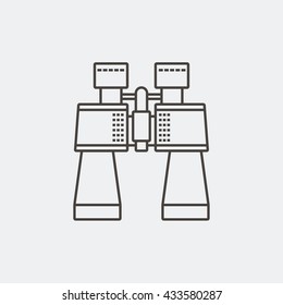 Binoculars. Field glasses. Binocular telescopes. Isolated. Thin line icon. Vector illustration.