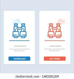 Binoculars, Field Glasses, Search, Vision  Blue and Red Download and Buy Now web Widget Card Template