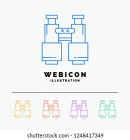 binoculars, find, search, explore, camping 5 Color Line Web Icon Template isolated on white. Vector illustration