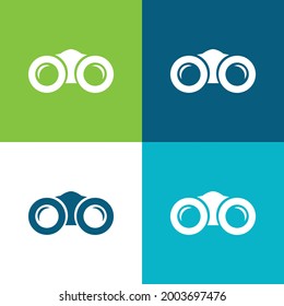 Binoculars Flat four color minimal icon set
