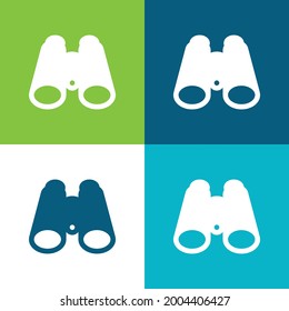 Binoculars Flat four color minimal icon set