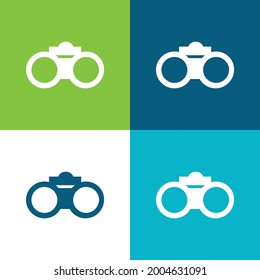 Binoculars Flat four color minimal icon set