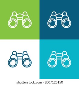 Binoculars Flat four color minimal icon set