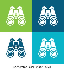 Binoculars Flat four color minimal icon set