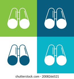 Binoculars Flat four color minimal icon set
