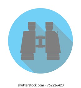Binoculars flat icon. Army sign on white background