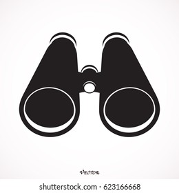 Binoculars flat icon black sign