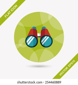 Binoculars flat icon with long shadow