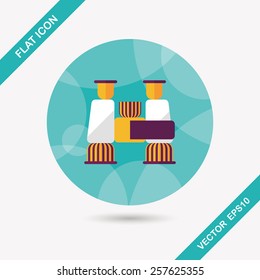 Binoculars flat icon with long shadow