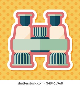 Binoculars flat icon with long shadow