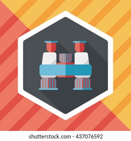 Binoculars flat icon with long shadow