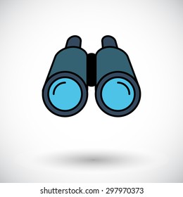 Binoculars. Flat icon on the white background for web and mobile applications. Vector illustration.