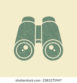 Binoculars Flat Icon in retro style. Suitable for Web Page, Mobile App,