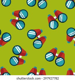 Binoculars flat icon seamless pattern background
