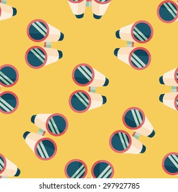 Binoculars flat icon seamless pattern background