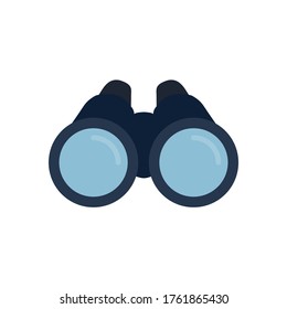 Binoculars flat, icon, vector illustration isolated on white background