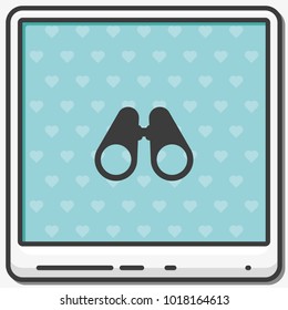 Binoculars flat vector icon.