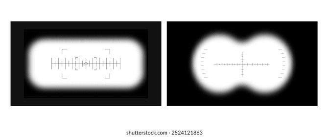 Binoculars Frame Overlay Set. blurred border vector transparent backdrop