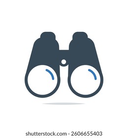 Binoculars Front Icon Flat stock illustration