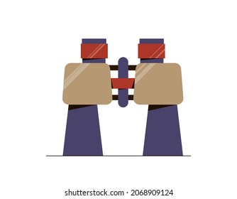Vista frontal de binoculares. Ilustración del vector