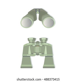 Binoculars front view. Vector illustration.