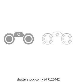 Binoculars grey set icon .