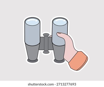 Binoculars Hand Vector for searching, exploration, and future vision. Ideal for business strategy, foresight, research, or travel themes