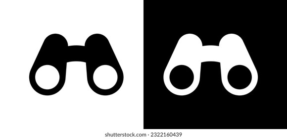 Binoculars icon. Attribute of the army and navy. Symbol of observation or magnification. Reconnaissance device.