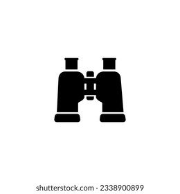binoculars icon in black color on a white background, business vision or distant targets search