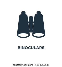 Binoculars icon. Black filled vector illustration. Binoculars symbol on white background. Can be used in web and mobile.
