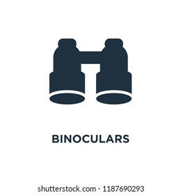 Binoculars icon. Black filled vector illustration. Binoculars symbol on white background. Can be used in web and mobile.
