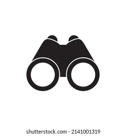 Binoculars icon in black flat glyph, filled style isolated on white background