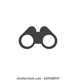 Binoculars icon in black on a white background. Vector illustration