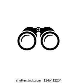 Binoculars icon in black. Simple zoom symbol in flat style isolated on white background. Simple binoculars vector abstract icon for web site design or button to mobile app. Vector illustration.