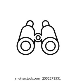 Binoculars icon black and white vector outline sign