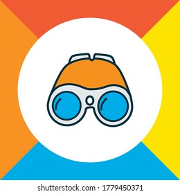 Binoculars icon colored line symbol. Premium quality isolated zoom element in trendy style.