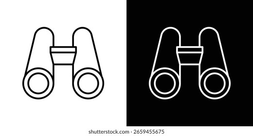 Ícone binóculos para conceito e design gráfico. Coleção de ícones de vetor de estilo preto de alta qualidade